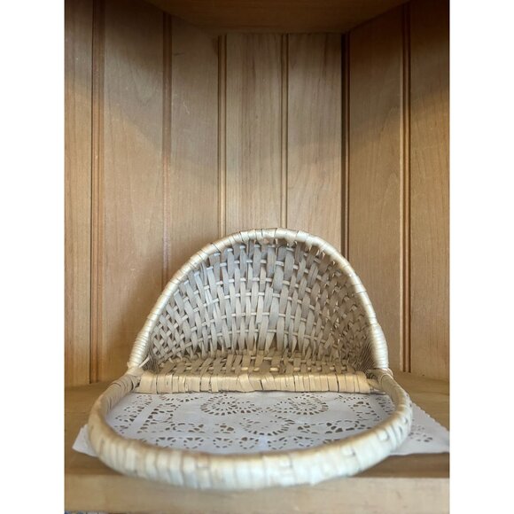 Handcrafted Natural Wicker Eye of God Butt Half Basket Wall Decor - Picture 3 of 7